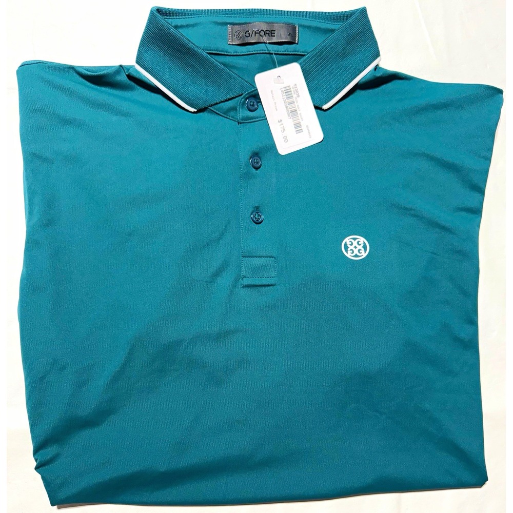 G/FORE Mens Extra Large XL Golf Polo Teal Baker's Bay Resort NWT